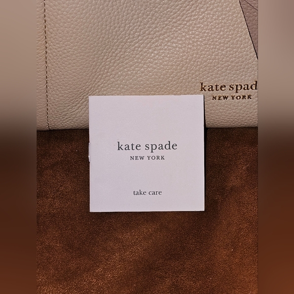 Kate Spade NWOT Knott Colorblock Pebbled Leather Medium backpack. Warm stone - Picture 14 of 15